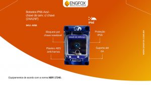 Controle Especializado Com Segurança: Botoeira Azul IP66 Com Chave Da Engfox